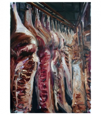Schweinehälften 1, Kunstdruck A4 (29,7 x 21 cm)